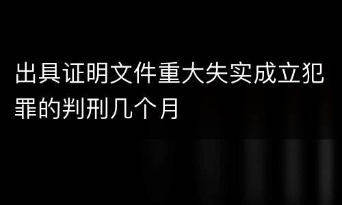 出具证明文件重大失实成立犯罪的判刑几个月