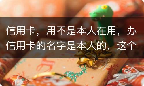 信用卡，用不是本人在用，办信用卡的名字是本人的，这个我有责任吗
