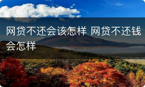 网贷不还会该怎样 网贷不还钱会怎样