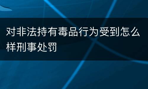 对非法持有毒品行为受到怎么样刑事处罚