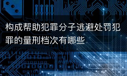 构成帮助犯罪分子逃避处罚犯罪的量刑档次有哪些