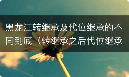 黑龙江转继承及代位继承的不同到底（转继承之后代位继承的争议）