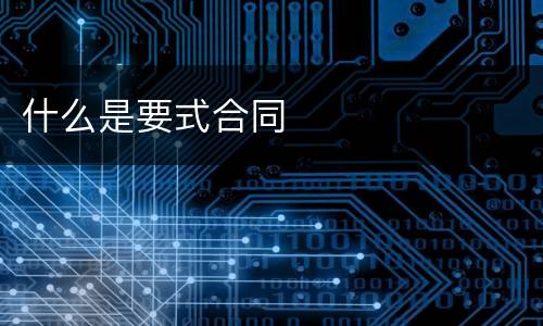 什么是要式合同