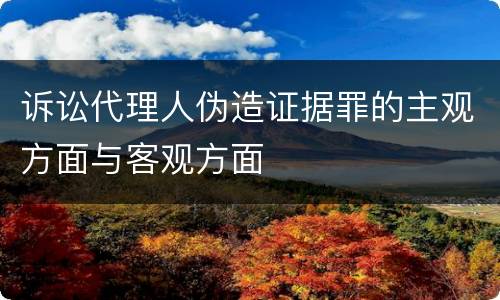 诉讼代理人伪造证据罪的主观方面与客观方面