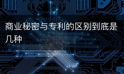 商业秘密与专利的区别到底是几种