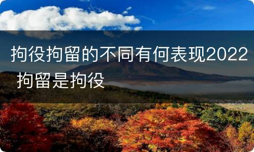 拘役拘留的不同有何表现2022 拘留是拘役