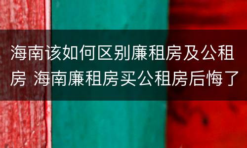 海南该如何区别廉租房及公租房 海南廉租房买公租房后悔了