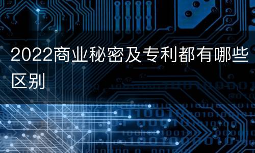 2022商业秘密及专利都有哪些区别