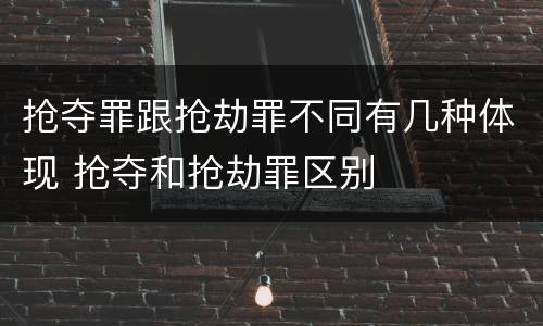 抢夺罪跟抢劫罪不同有几种体现 抢夺和抢劫罪区别