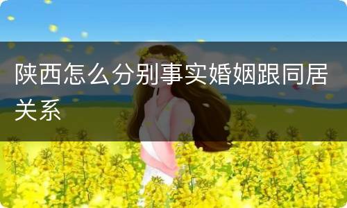 陕西怎么分别事实婚姻跟同居关系