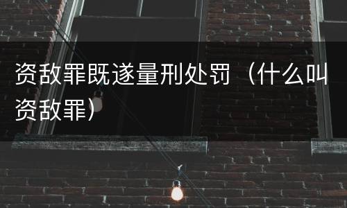 资敌罪既遂量刑处罚（什么叫资敌罪）