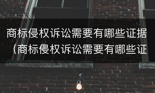 商标侵权诉讼需要有哪些证据（商标侵权诉讼需要有哪些证据呢）