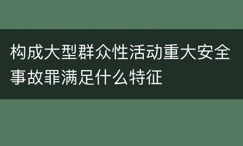 构成大型群众性活动重大安全事故罪满足什么特征