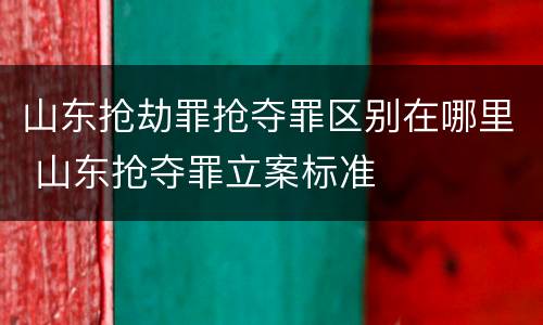 山东抢劫罪抢夺罪区别在哪里 山东抢夺罪立案标准