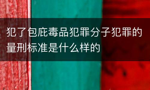 犯了包庇毒品犯罪分子犯罪的量刑标准是什么样的