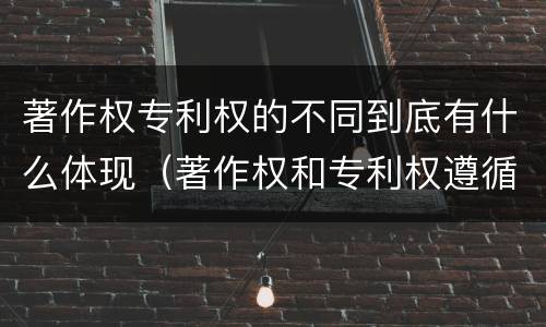 著作权专利权的不同到底有什么体现（著作权和专利权遵循的理念）