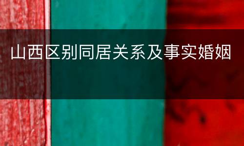 山西区别同居关系及事实婚姻