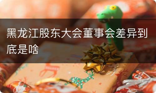 黑龙江股东大会董事会差异到底是啥