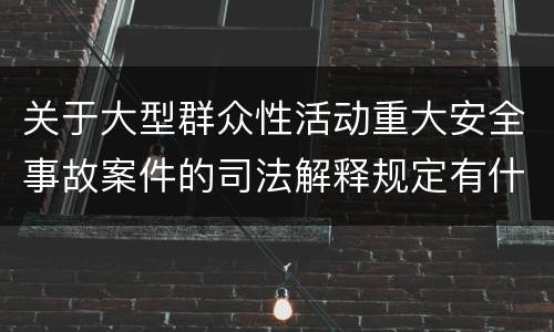 关于大型群众性活动重大安全事故案件的司法解释规定有什么主要内容
