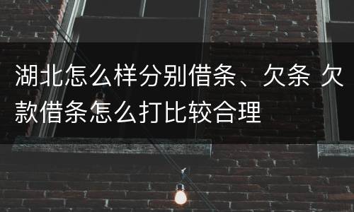 湖北怎么样分别借条、欠条 欠款借条怎么打比较合理