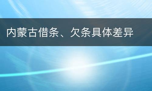 内蒙古借条、欠条具体差异