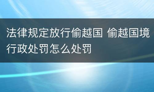 法律规定放行偷越国 偷越国境行政处罚怎么处罚