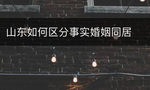 山东如何区分事实婚姻同居