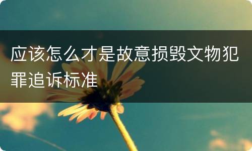 应该怎么才是故意损毁文物犯罪追诉标准