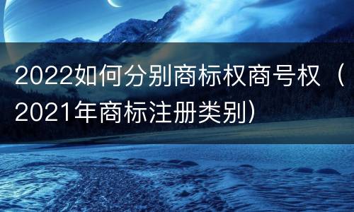 2022如何分别商标权商号权（2021年商标注册类别）