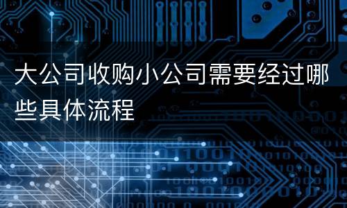 大公司收购小公司需要经过哪些具体流程