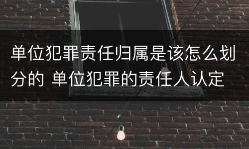 单位犯罪责任归属是该怎么划分的 单位犯罪的责任人认定