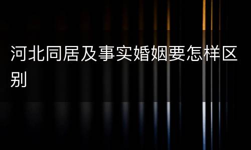 河北同居及事实婚姻要怎样区别