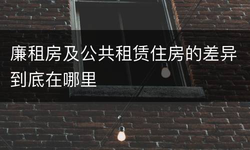 廉租房及公共租赁住房的差异到底在哪里