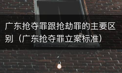 广东抢夺罪跟抢劫罪的主要区别（广东抢夺罪立案标准）