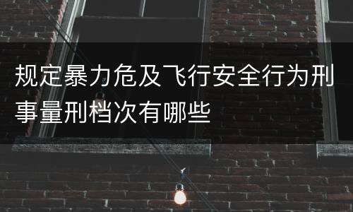 规定暴力危及飞行安全行为刑事量刑档次有哪些