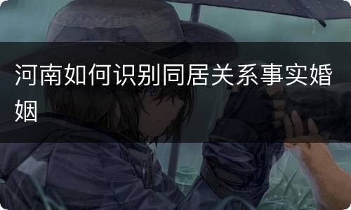 河南如何识别同居关系事实婚姻