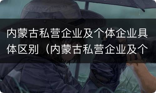 内蒙古私营企业及个体企业具体区别（内蒙古私营企业及个体企业具体区别是什么）