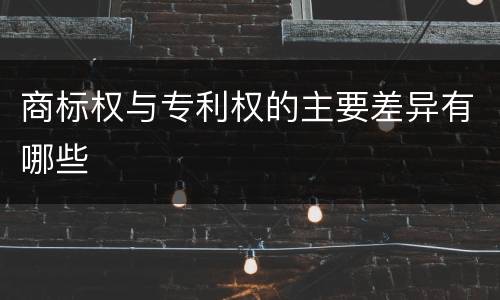 商标权与专利权的主要差异有哪些