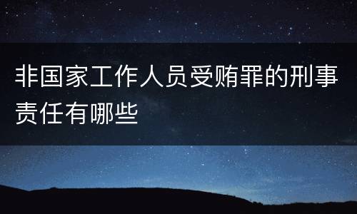非国家工作人员受贿罪的刑事责任有哪些