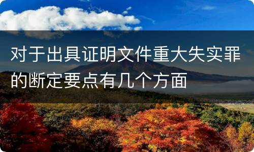 对于出具证明文件重大失实罪的断定要点有几个方面