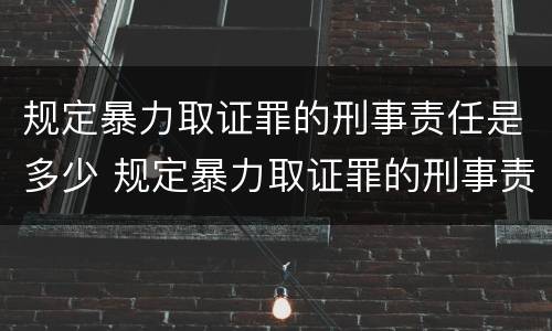 规定暴力取证罪的刑事责任是多少 规定暴力取证罪的刑事责任是多少年