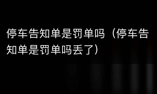 停车告知单是罚单吗（停车告知单是罚单吗丢了）