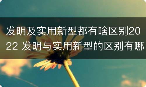发明及实用新型都有啥区别2022 发明与实用新型的区别有哪些