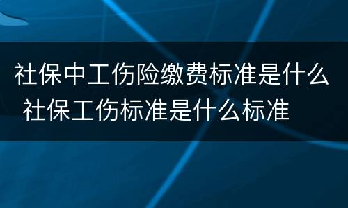 社保中工伤险缴费标准是什么 社保工伤标准是什么标准