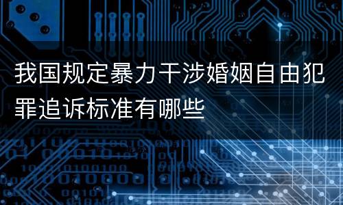 我国规定暴力干涉婚姻自由犯罪追诉标准有哪些