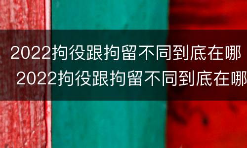 2022拘役跟拘留不同到底在哪 2022拘役跟拘留不同到底在哪执行