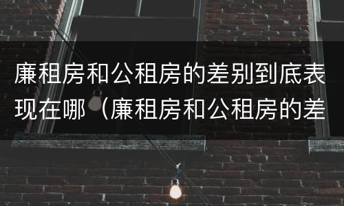 廉租房和公租房的差别到底表现在哪（廉租房和公租房的差别到底表现在哪里）
