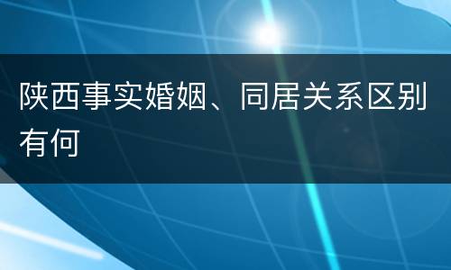 陕西事实婚姻、同居关系区别有何