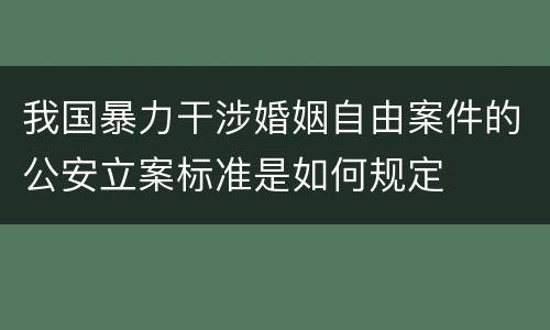 我国暴力干涉婚姻自由案件的公安立案标准是如何规定