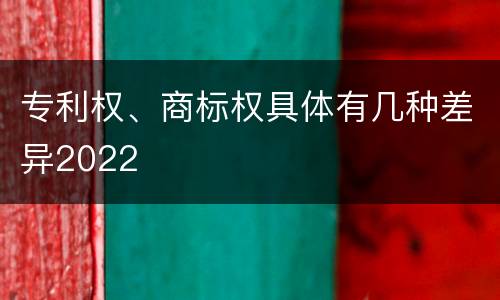专利权、商标权具体有几种差异2022